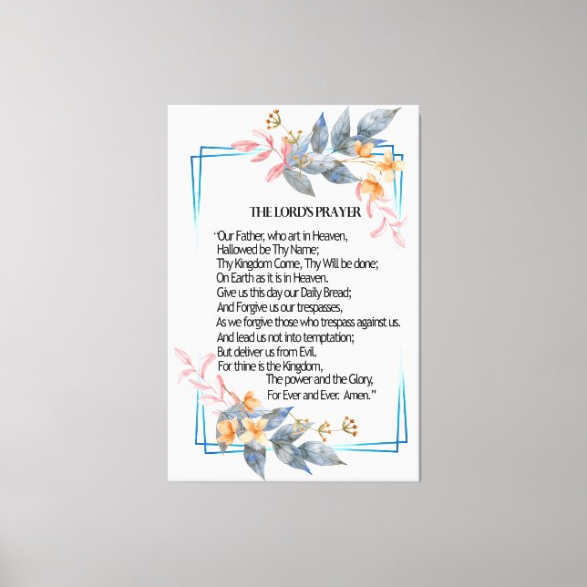 The Lord's Prayer Poster Canvas Print (Front)