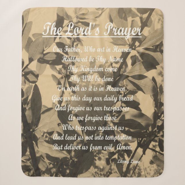 The Lords Prayer  Sherpa Blanket (Front)