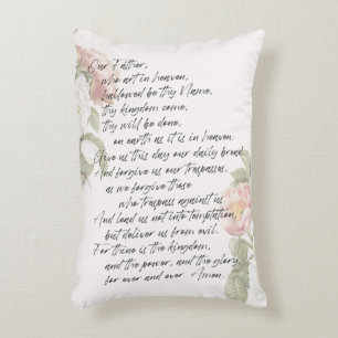 The Lord's Prayer Soft Pastel Floral Accent Pillow
