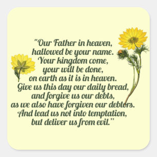 The Lords Prayer Square Sticker