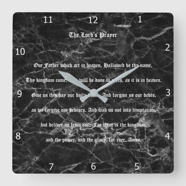 THE LORD'S PRAYER SQUARE WALL CLOCK (Front)