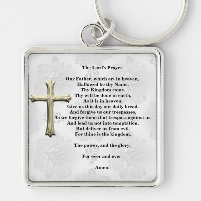 The Lord's Prayer (white) Keychain (Front)