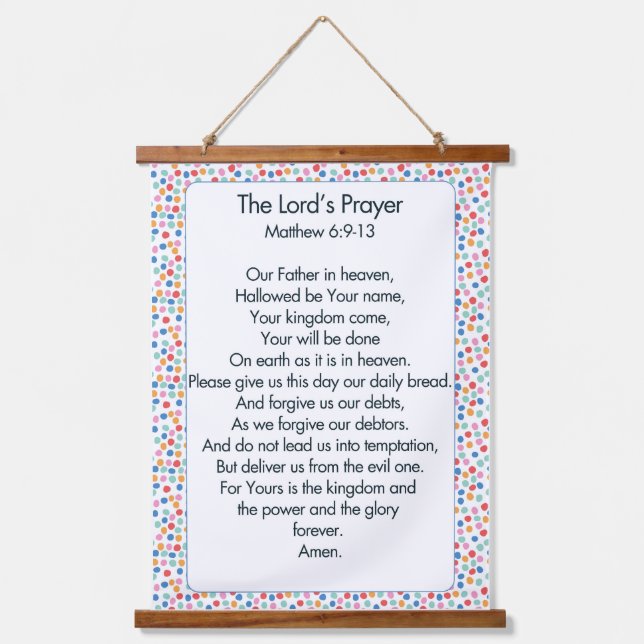 The Lord's Prayer with Dots Border Hanging Tapestry (Front)