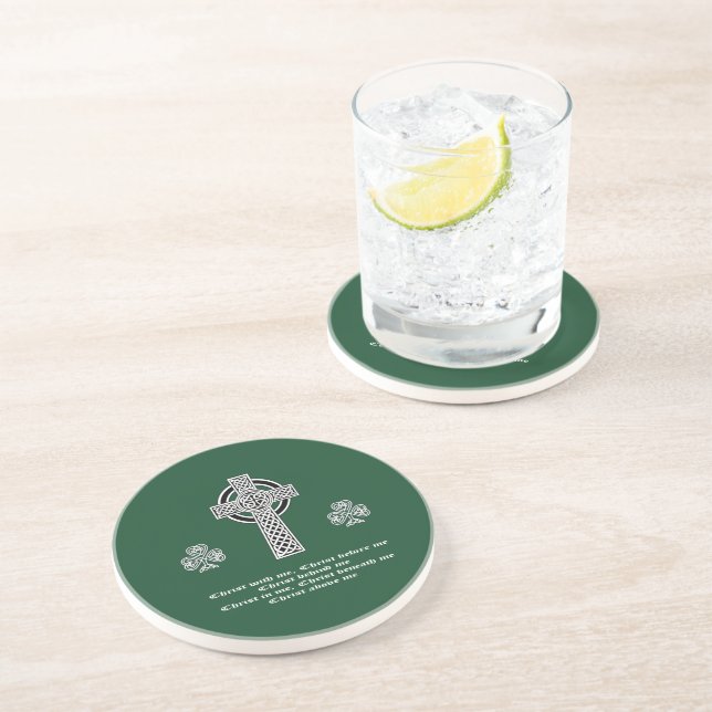 The Lorica of Saint Patrick Prayer (short) Coaster (Side)