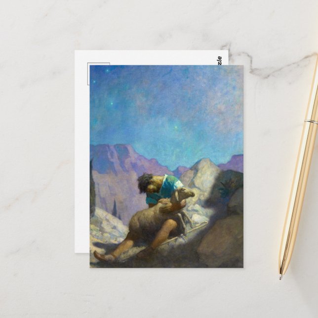 The Lost Sheep by Newell Convers Wyeth Postcard (Front/Back In Situ)