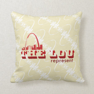 The Lou St. Louis Represent Throw Pillow