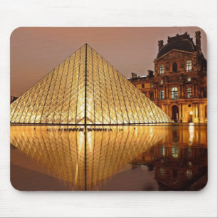The Louvre gallery, Paris at night Mouse Pad