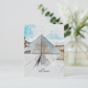 The Louvre Paris Postcard – Vintage Retro Travel
