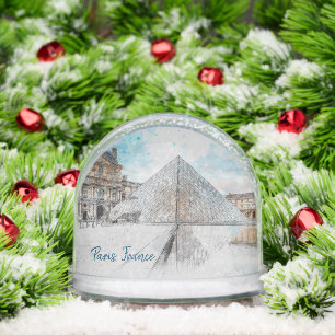 The Louvre Paris Snow Globe – Vintage Retro Travel