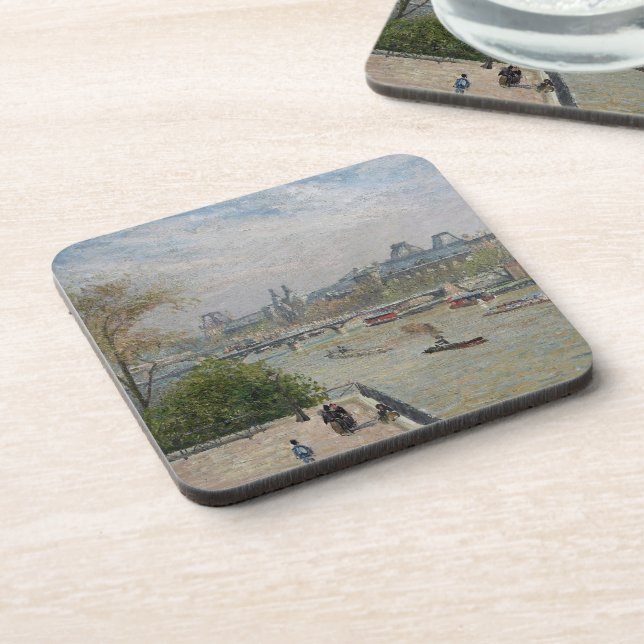 The Louvre, Spring  Camille Pissarro   Coaster (Left Side)