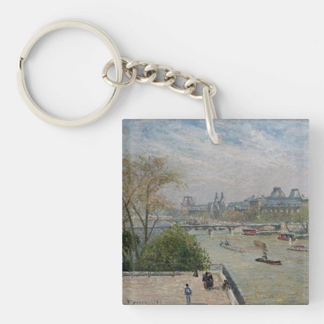 The Louvre, Spring  Camille Pissarro   Keychain (Front)