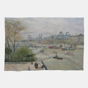 The Louvre, Spring  Camille Pissarro     Kitchen Towel