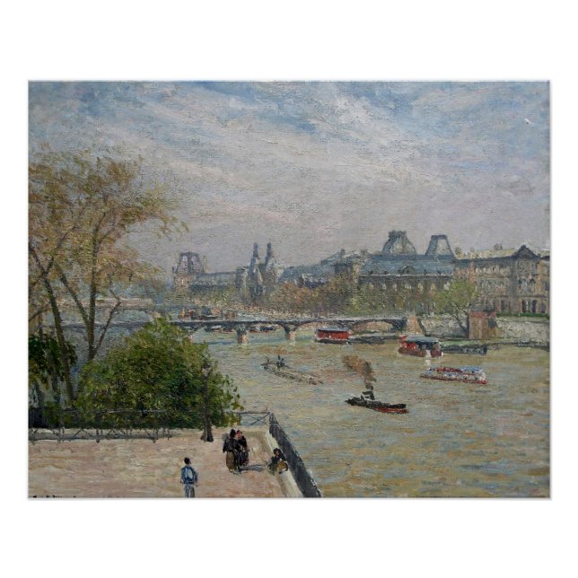 The Louvre, Spring  Camille Pissarro   Poster (Front)