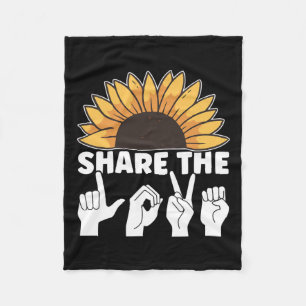 The Love Asl American Sign Language Awareness Asl Fleece Blanket