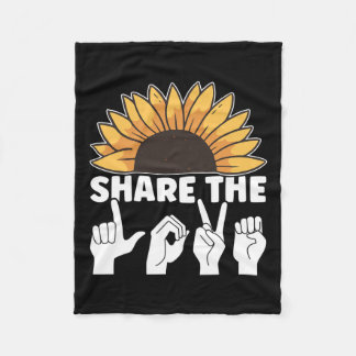 The Love Asl American Sign Language Awareness Asl Fleece Blanket