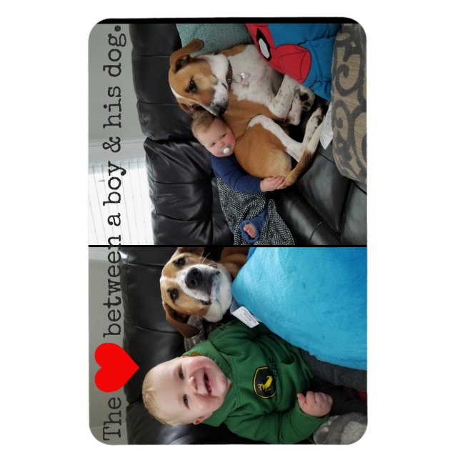 the love between a boy & his dog magnet (Vertical)