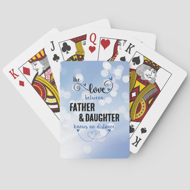 The love between father and daughter distance playing cards (Back)