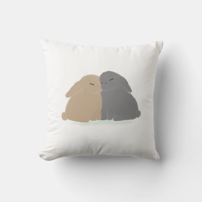 The Love Bunnies  Throw Pillow (Front)
