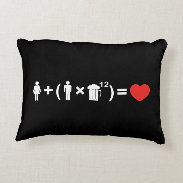 The Love Equation for Men Accent Pillow (Back)