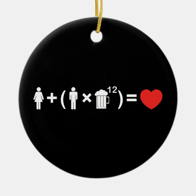 The Love Equation for Men Ceramic Ornament (Front)