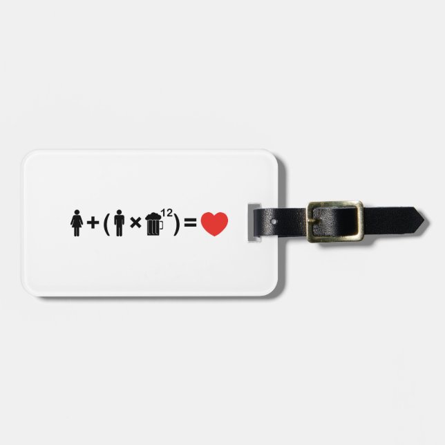 The Love Equation for Men Luggage Tag (Front Horizontal)