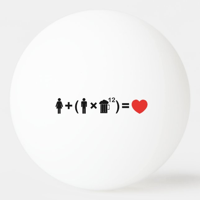 The Love Equation for Men Ping Pong Ball (Front)