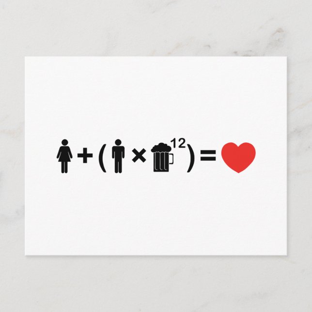 The Love Equation for Men Postcard (Front)