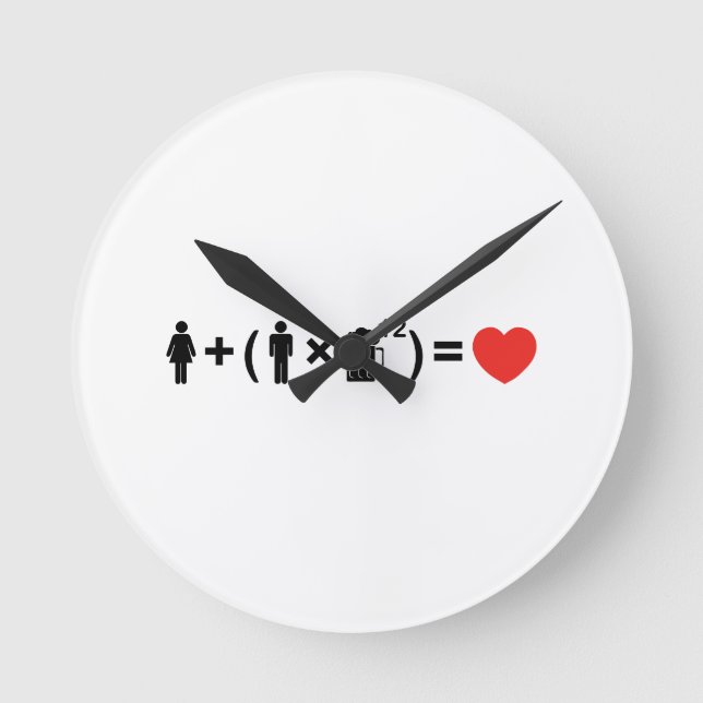 The Love Equation for Men Round Clock (Front)