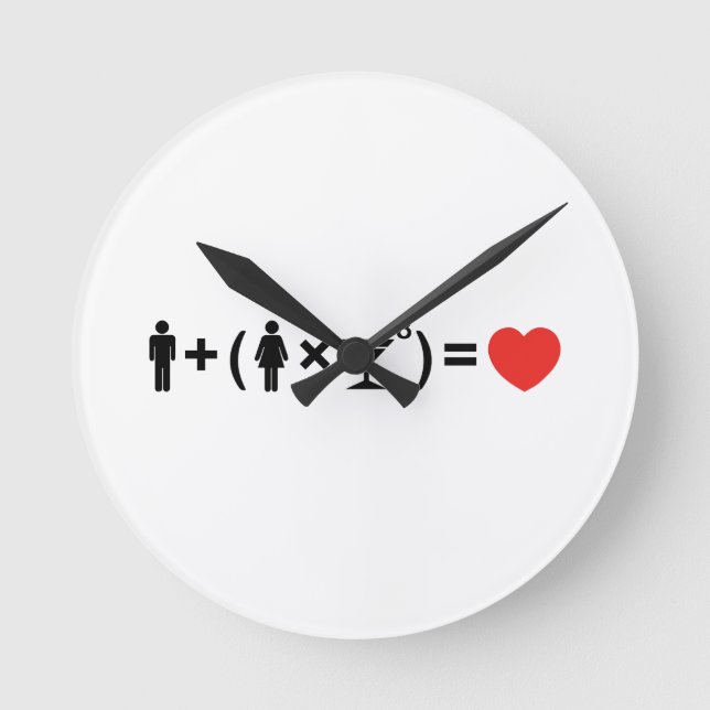 The Love Equation for Women Round Clock (Front)
