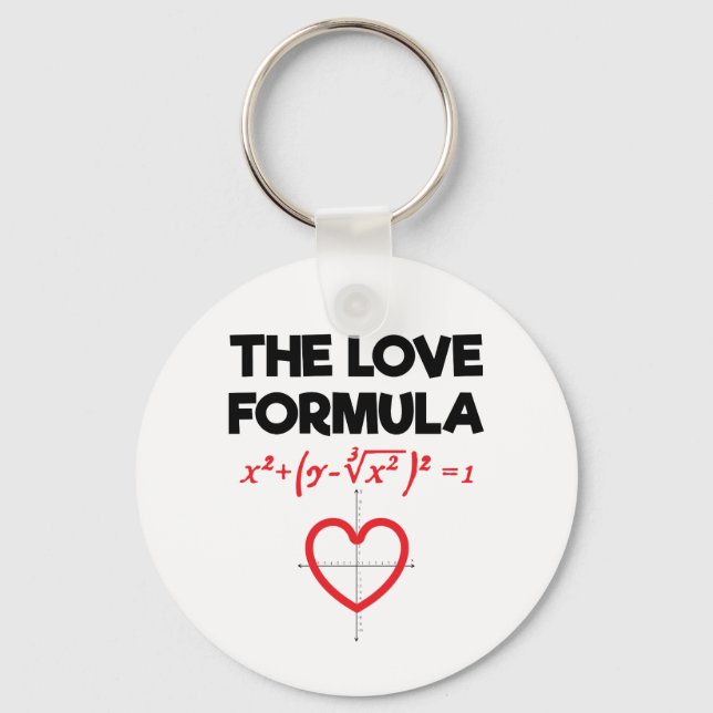 The Love Formula Funny Valentine's Day Math Lover Keychain (Front)
