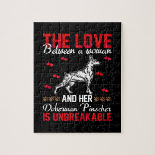 The Love Is Unbreakable Doberman Pinscher Jigsaw Puzzle