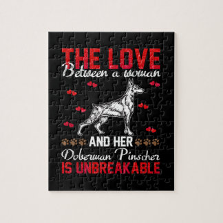 The Love Is Unbreakable Doberman Pinscher Jigsaw Puzzle