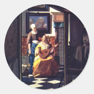 The Love Letter, By Johannes Vermeer Classic Round Sticker