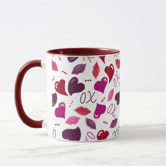 The Love Mug! Valentine Hearts,Lips,XOs Mug