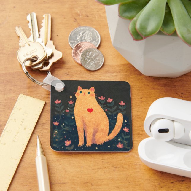 The Love of a Cat, a Charles Dickens' Quote Keychain (Desk)