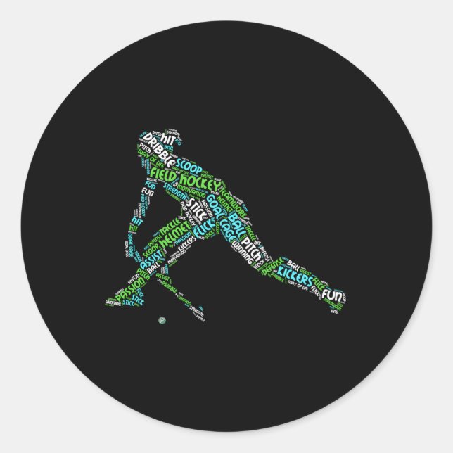The Love Of Field Hockey Classic Round Sticker (Front)