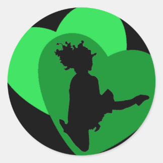 The Love of Irish Dance - black Classic Round Sticker