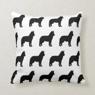 The Love of Siberian Husky Dogs Throw Pillow