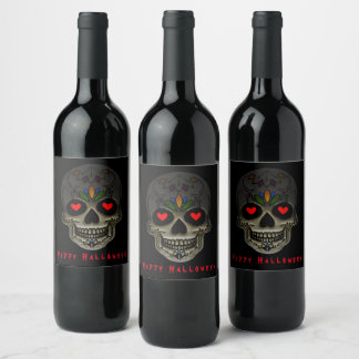The Love Skull Customizable Wine Label