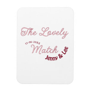 the lovely match pink name date pastel wedding ret magnet