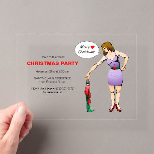 The lovely woman's Christmas party Acrylic Invitations
