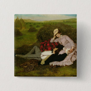 The Lovers, 1870 2 Inch Square Button