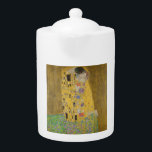 The Lovers Kissing Embrace by Gustav Klimt<br><div class="desc">Sunlight glints off the swirling golden embrace that surrounds the lovers in Gustav Klimt's masterpiece, The Kiss. The scene is a paradox of intimacy and isolation. The couple stands on a precipice, a field of colourful flowers at their feet, yet they are oblivious to the world around them. Their gazes...</div>
