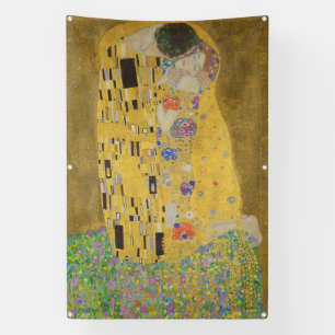 The Lovers Kissing Embrace by Gustav Klimt Banner