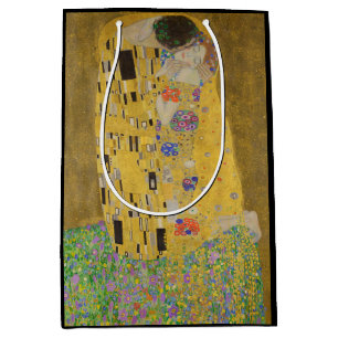 The Lovers Kissing Embrace by Gustav Klimt Medium Gift Bag
