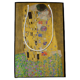 The Lovers Kissing Embrace by Gustav Klimt Medium Gift Bag