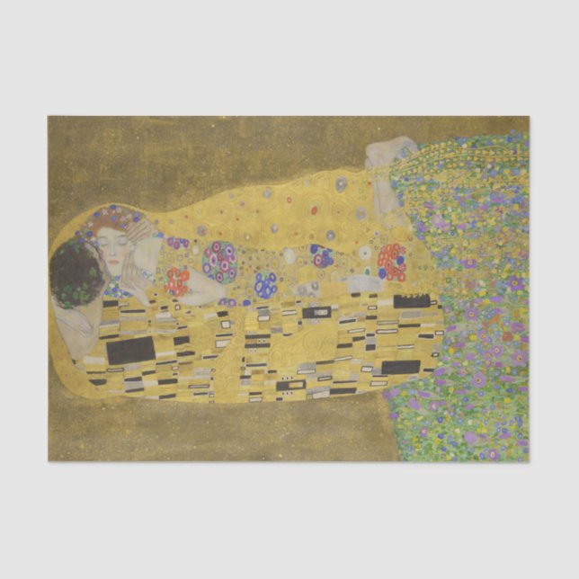 The Lovers Kissing Embrace by Gustav Klimt Tissue Paper (Front)