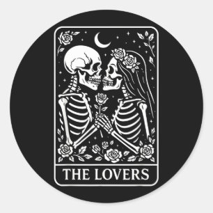 The Lovers Skeleton Love Couples Gothic Wedding Classic Round Sticker