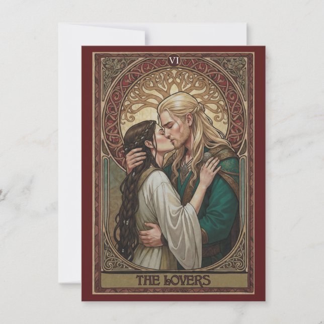 The Lovers Tarot Art Flat Thank You Card  (Front)