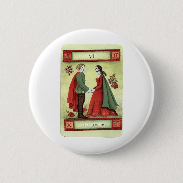 "The Lovers" tarot card 2 Inch Round Button (Front)